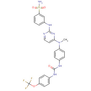 Benzenesulfonamide,3-[[4-[methyl[4-[[[[4-(trifluoromethoxy)phenyl]amino]carbonyl]amino]phenyl]amino]-2-pyrimidinyl]amino]-结构式