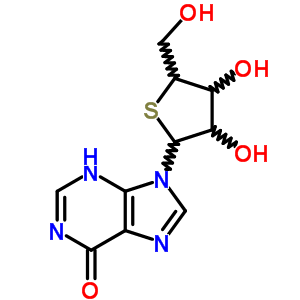 Structure of 9-[3,4-dihydroxy-5-(hydroxymethyl)thiolan-2-yl]-3H-purin-6-one
