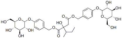 Structure of bis(4-(glucopyranosyloxy)benzyl) 2-sec-butylmalate