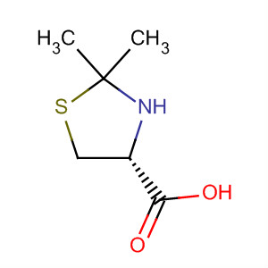 Structure of 4-Thiazolidinecarboxylic acid, 2,2-dimethyl-, (4R)-