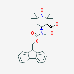 Structure of (3S,4S)-3-CARBOXY-4-[[(9H-FLUOREN-9-YLMETHOXY)CARBONYL]AMINO]-2,2,6,6-TETRAMETHYL-PIPERIDIN-1-YLOXY