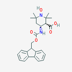 Structure of (3R,4R)-3-CARBOXY-4-[[(9H-FLUOREN-9-YLMETHOXY)CARBONYL]AMINO]-2,2,6,6-TETRAMETHYL-PIPERIDIN-1-YLOXY