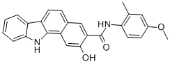 2-羟基-N-(4-甲氧基-2-甲基苯基)-11H-苯并[a]咔唑-3-甲酰胺结构式