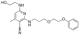 Structure of 6-[(2-hydroxyethyl)amino]-4-methyl-2-[[3-(2-phenoxyethoxy)propyl]amino]nicotinonitrile