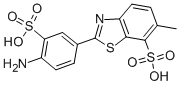 Structure of 2-(4-amino-3-sulphophenyl)-6-methylbenzothiazole-7-sulphonic acid