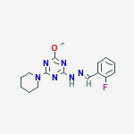 Structure of 2-{(2E)-2-[(2-fluorophenyl)methylidene]hydrazino}-4-methoxy-6-piperidin-1-yl-1,3,5-triazine
