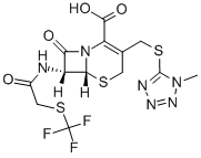 Structure of (6R,7R)-3-[[(1-Methyl-1H-tetrazol-5-yl)thio]methyl]-8-oxo-7-[[[(trifluoromethyl)thio]acetyl]amino]-5-thia-1-azabicyclo[4.2.0]oct-2-ene-2-carboxylic acid