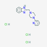 Structure of 1h-Benzimidazole, 2-[[4-(2-Pyridinyl)-1-Piperazinyl]methyl]-, Hydrochloride (1:3)