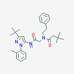 N-[2-[[5-tert-butyl-2-(2-methylphenyl)pyrazol-3-yl]amino]-2-oxoethyl]-3,3-dimethyl-n-(2-phenylethyl)butanamide结构式