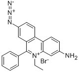 Structure of 3-amino-8-azido-5-ethyl-6-phenyl-phenanthridiniubromide
