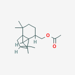 Structure of 2,3b-Methano-3bH-cyclopenta(1,3)cyclopropa(1,2)benzene-4-methanol, octahydro-7,7,8,8-tetramethyl-, 4-acetate