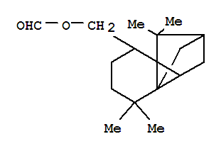 Structure of 2,3b-Methano-3bH-cyclopenta(1,3)cyclopropa(1,2)benzene-4-methanol, octahydro-7,7,8,8-tetramethyl-, 4-formate