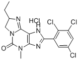 Structure of 8-ETHYL-1,4,7,8-TETRAHYDRO-4-METHYL-2-(2,3,5-TRICHLOROPHENYL)-5H-IMIDAZO[2,1-I]PURIN-5-ONE MONOHYDROCHLORIDE