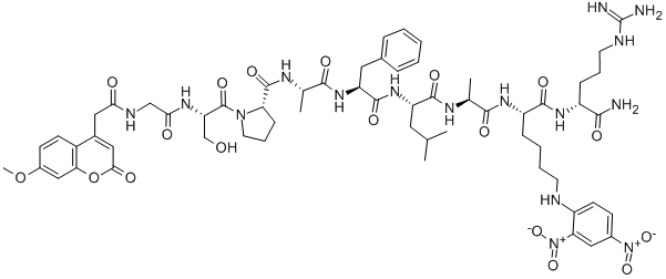 Structure of MCA-GLY-SER-PRO-ALA-PHE-LEU-ALA-LYS(DNP)-D-ARG-NH2