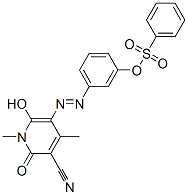 1,2-dihydro-6-hydroxy-1,4-dimethyl-2-oxo-5-[[3-[(phenylsulphonyl)oxy]phenyl]azo]nicotinonitrile结构式