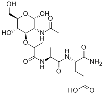 Chemical structure of AC-MURAMYL-ALA-GLU-NH2