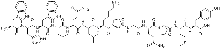 Structure of TRP-HIS-TRP-LEU-GLN-LEU-LYS-PRO-GLY-GLN-PRO-MET-TYR