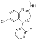 Structure of [7-CHLORO-5-(2-FLUORO-PHENYL)-3H-BENZO[E][1,4]DIAZEPIN-2-YL]-METHYL-AMINE