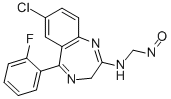 Structure of 7-Chloro-5-(2-fluorophenyl)-N-methyl-N-nitroso-3H-1,4-benzodiazepin-2-amin