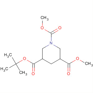 Structure of 1,3,5-Piperidinetricarboxylic acid, 1-(1,1-dimethylethyl) 3,5-dimethylester