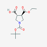 1,3,4-Pyrrolidinetricarboxylic acid, 1-(1,1-dimethylethyl) 3-ethyl ester,(3R,4R)-结构式