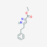 Structure of 5-(2-phenyl)ethyl-1H-pyrazole-3-carboxylic acid ethyl ester