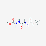 Structure of (R)-methyl 2-((R)-2-(tert-butoxycarbonylamino)propanamido)propanoate