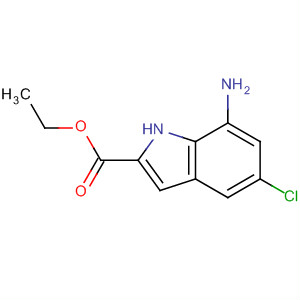 Structure of 1H-Indole-2-carboxylic acid, 7-amino-5-chloro-, ethyl ester