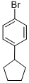 Structure of BENZENE, 1-BROMO-4-CYCLOPENTYL-