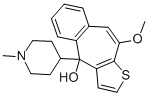 Structure of 10-methoxy-4-(1-methylpiperidin-4-yl)-4H-benzo[4.5]cyclohepta[1,2-b]thiophene-4-ol