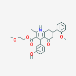 2-Methoxyethyl 4-(3-hydroxyphenyl)-7-(2-methoxyphe nyl)-2-methyl-5-oxo-1,4,5,6,7,8-hexahydroquinoline结构式