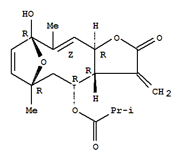 圆叶肿柄菊素 F结构式
