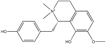 (S)-1,2,3,4-四氢-8-羟基-1-[(4-羟基苯基)甲基]-7-甲氧基-2,2-二甲基异喹啉结构式