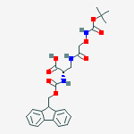 NΑ-FMOC-NΒ-(N-BOC-氨基氧基乙酰基)-L-2,3-二氨基丙酸 的化学结构式