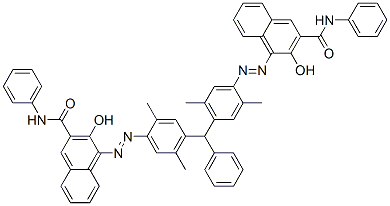 Structure of 4,4-[(phenylmethylene)bis[(2,5-dimethyl-4,1-phenylene)azo]]bis[3-hydroxy-N-phenylnaphthalene-2-carboxamide]