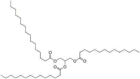 1,2-ditetradecanoyl-3-hexadecanoyl-rac-glycerol结构式