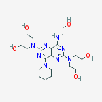 Structure of 2,2',2'',2'''-[[4-[(2-HYDROXYETHYL)AMINO]-8-(1-PIPERIDINYL)PYRIMIDO[5,4-D]PYRIMIDINE-2,6-DIYL]DINITRILO]TETRAKISETHANOL (DIPYRIDAMOLE IMPURITY)