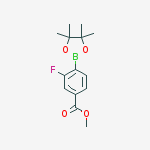 Structure of 2-FLUORO-4-(METHOXYCARBONYL)PHENYLBORONIC ACID, PINACOL ESTER 97%