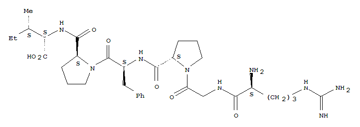 Structure of L-Isoleucine,N-[1-[N-[1-(N-L-arginylglycyl)-L-prolyl]-L-phenylalanyl]-L-prolyl]-