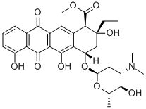 Structure of methyl (1R,2R,4S)-4-[(2S,4S,5S,6S)-4-dimethylamino-5-hydroxy-6-methyl- oxan-2-yl]oxy-2-ethyl-2,5,7-trihydroxy-6,11-dioxo-3,4-dihydro-1H-tetra cene-1-carboxylate