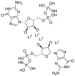 Guanosine, 5-(trihydrogen imidodiphosphate), tetralithium salt结构式