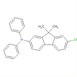 Chemical structure of 9H-Fluoren-2-amine, 7-chloro-9,9-dimethyl-N,N-diphenyl-