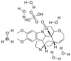 Structure of BRUCINE SULFATE HEPTAHYDRATE