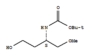 Carbamic acid, [(1S)-3-hydroxy-1-(methoxymethyl)propyl]-, 1,1-dimethylethyl结构式