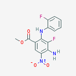 Structure of METHYL 4-AMINO-3-FLUORO-2-((2-FLUOROPHENYL)AMINO)-5-NITROBENZOATE