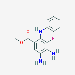 Structure of Benzoic acid, 4,5-diamino-3-fluoro-2-(phenylamino)-, methyl ester