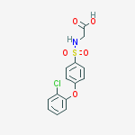 Structure of N-[4-(2-CHLOROPHENOXY)PHENYLSULFONYL]GLYCINE, 96%