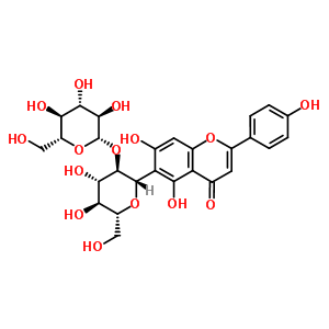 Structure of (1S)-1,5-anhydro-1-[5,7-dihydroxy-2-(4-hydroxyphenyl)-4-oxo-4H-chromen-6-yl]-2-O-beta-D-glucopyranosyl-D-glucitol