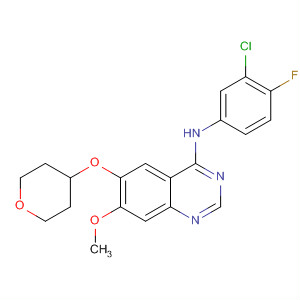 4-Quinazolinamine,N-(3-chloro-4-fluorophenyl)-7-methoxy-6-[(tetrahydro-2H-pyran-4-yl)oxy]-结构式