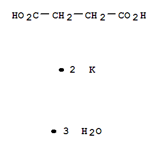 Structure of Butanedioic acid, potassium salt, hydrate (1:2:3)